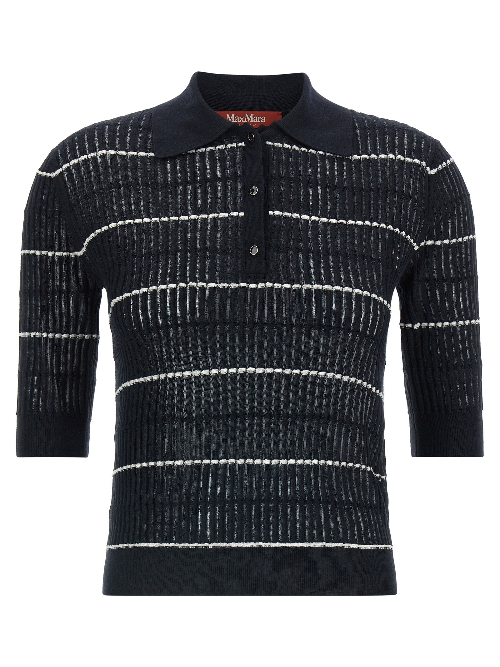 Max Mara Blue Silk Polo Shirt