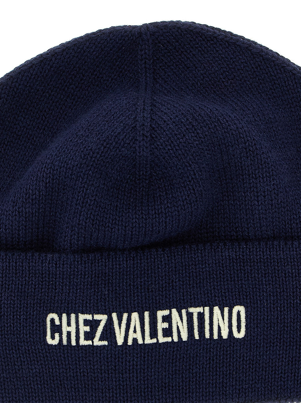 Thumbnail: Valentino Garavani Blue Cotton Beanie