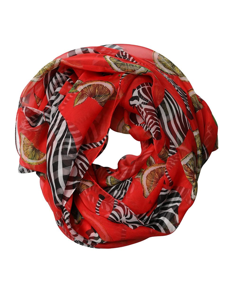 Thumbnail: Dolce & Gabbana Red Zebra Print Silk Wrap Shawl Stole 200cm x 132cm Scarf