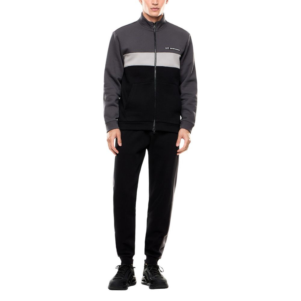 EA7 Emporio Armani Black Cotton Sweatsuit