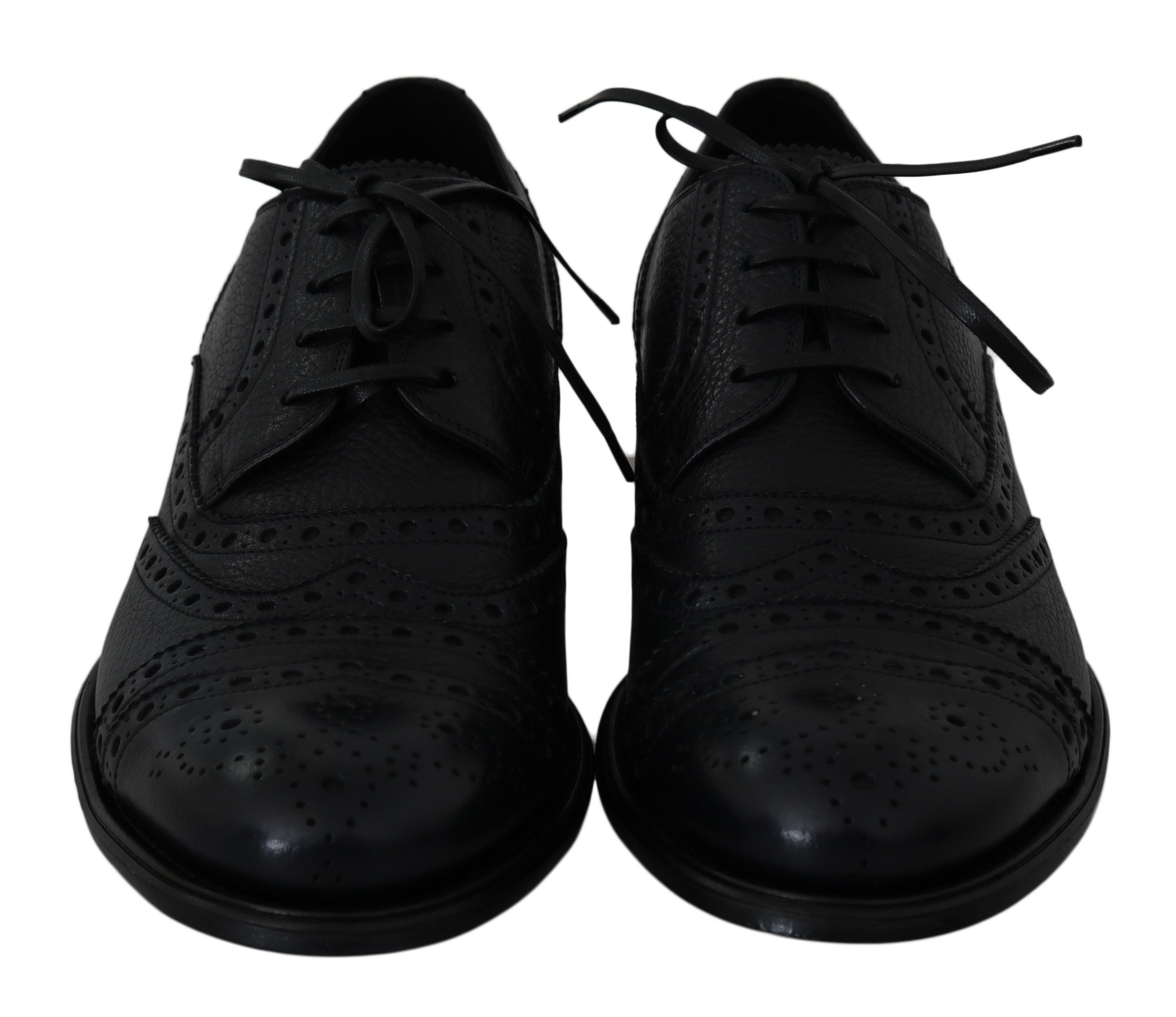 Dolce & Gabbana Blue Leather Wingtip Oxford Dress Shoes