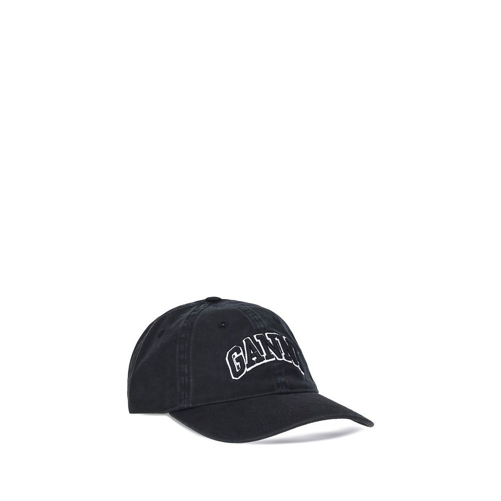 Thumbnail: Ganni Black Cotton Cap (Baseball Hat)