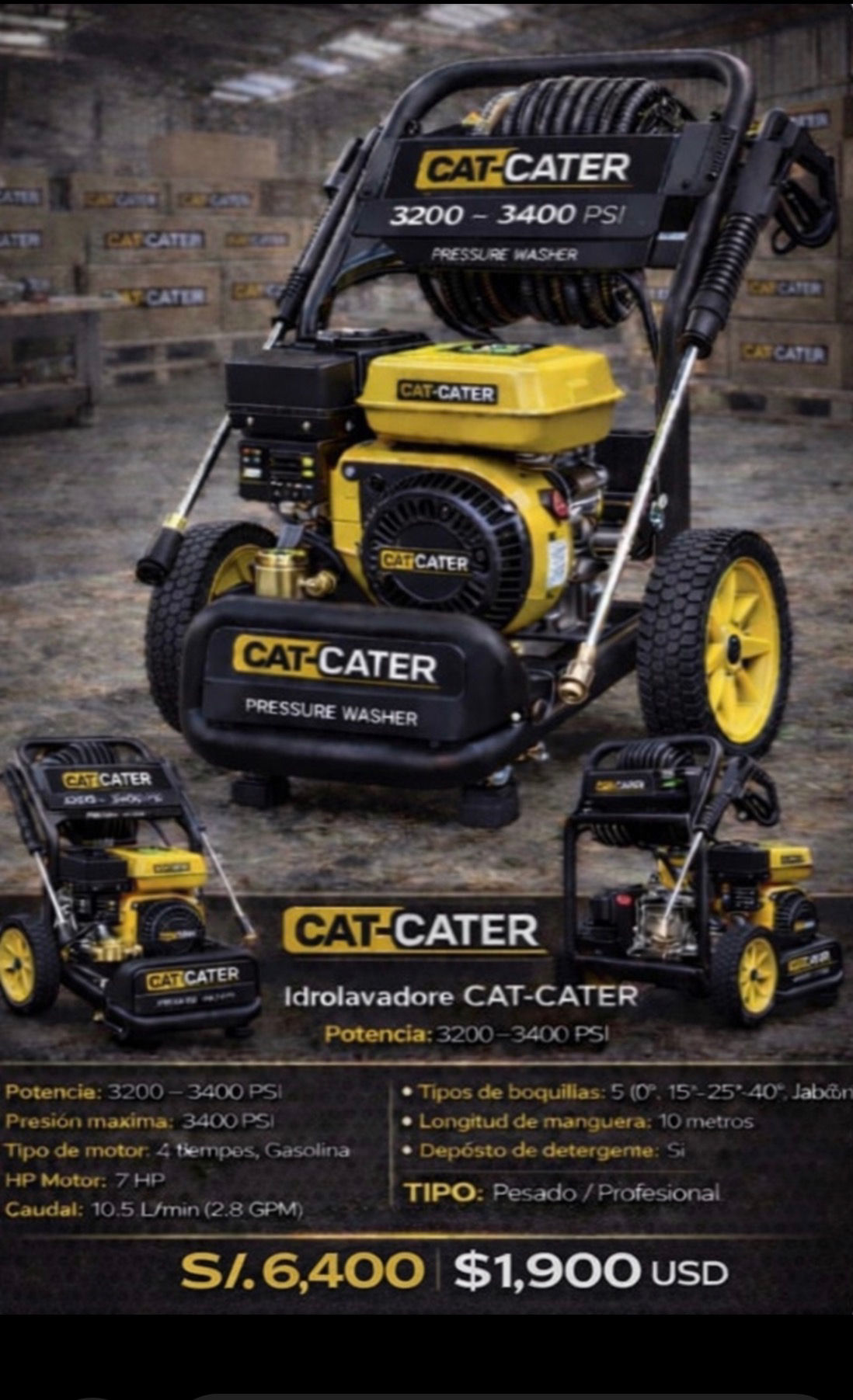CAT - CATER.  IDROLAVADORA  PSI 3200-3400