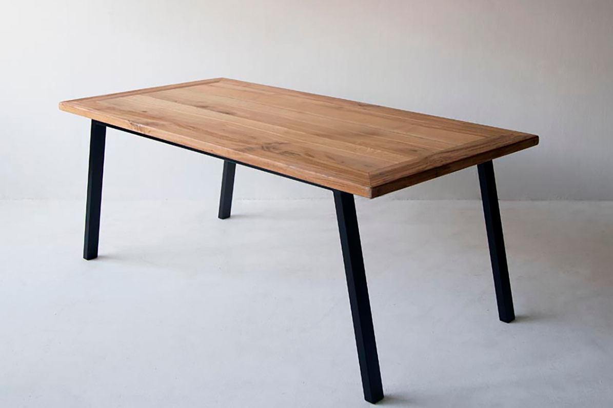 Tischplatte Jasmijn aus Holzmix mit 12 cm Vollholzrahmen – einzigartig gemasert, handgefertigt, geölt