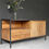 Miniaturbild: Kommode Eiche rustikal mit Metallgestell, Sideboard Eiche schwarz modern, Kommode mit Stahlrahmen tiefschwarz, Sideboard 160