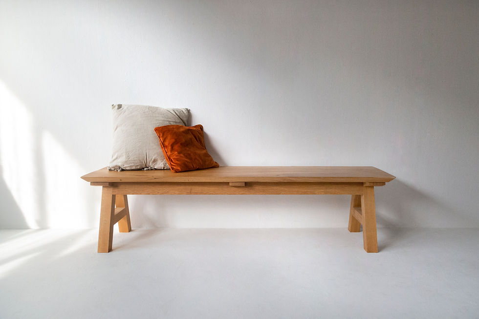 Sitzbank Marei Eiche massiv - Schweitzer Kante - Bank Holz, Vollholz, Maßgefertigt, nach maß Bank VanFraai