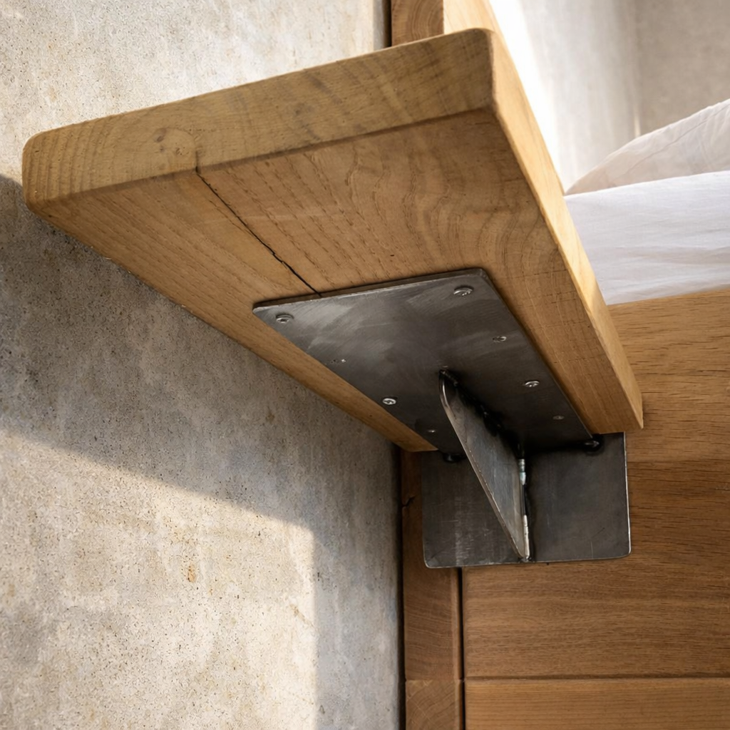 Himmelbett Varenne Eiche massiv mit Stauraum