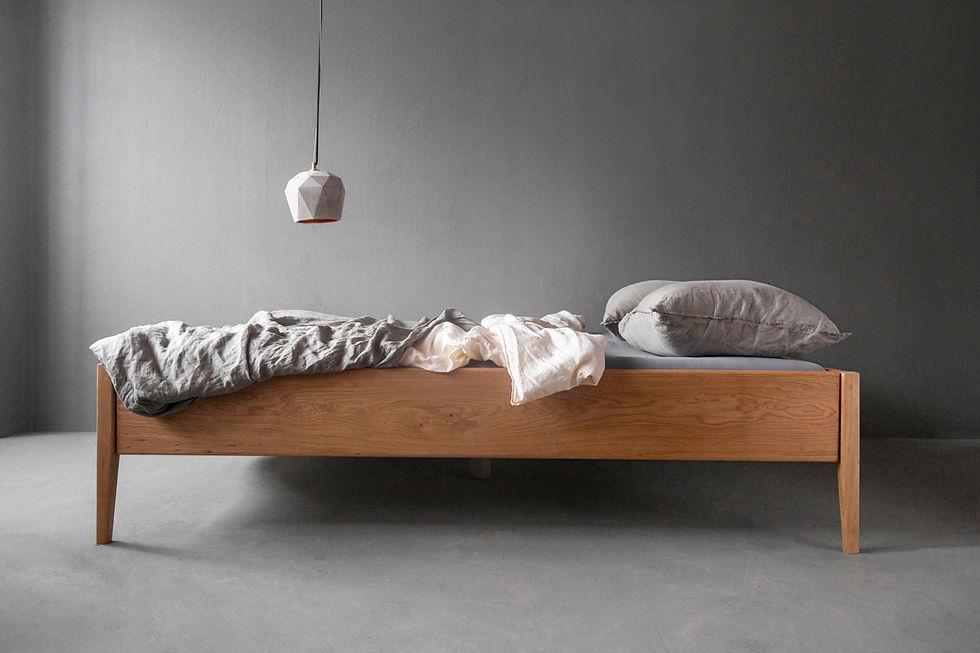 Holzbett Eiche, bett ohne Lehne Holz, 180x200 bett, 160x200 bett, Schmales Bettgestell Eiche massiv, Massivholzbett Eiche