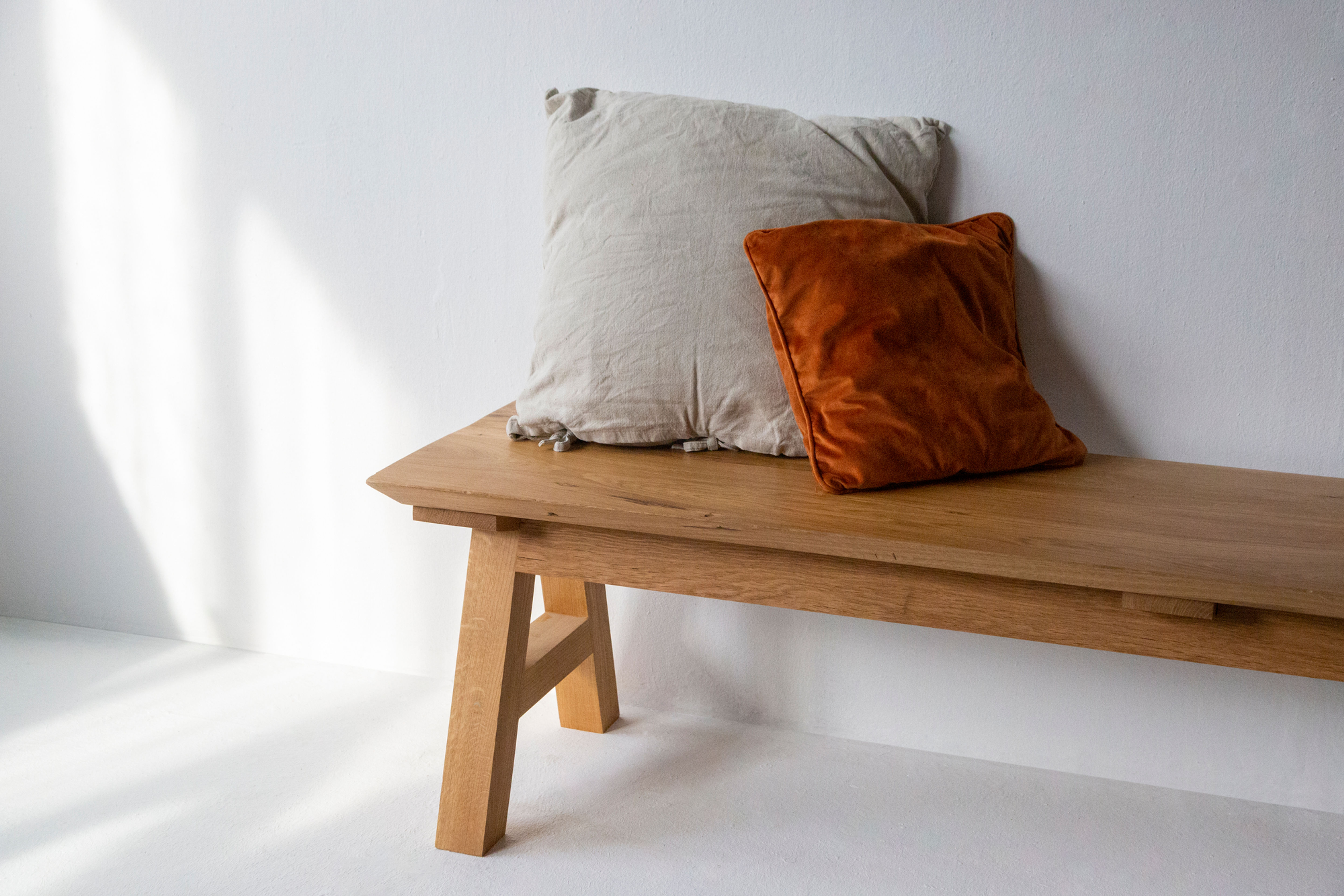 Sitzbank Marei Eiche massiv - Schweitzer Kante - Bank Holz, Vollholz, Maßgefertigt, nach maß Bank VanFraai