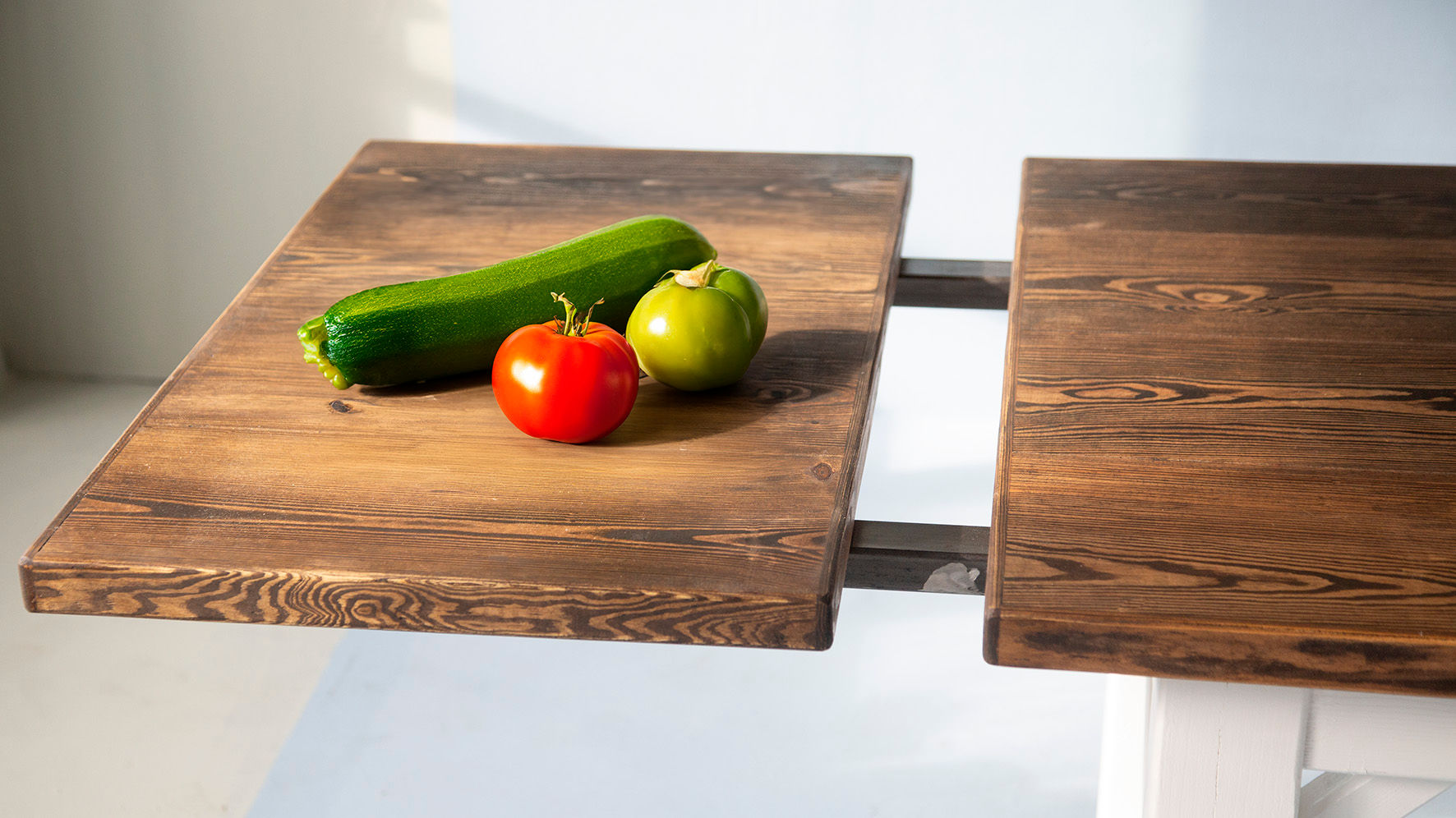 Eine Ansteckplatte mit einer Länge von 50 cm, Esstisch Eiche ausziehbar, verlängerbarer Tisch Vanfraai