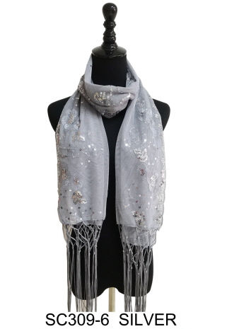 Sequence Scarf-Silver