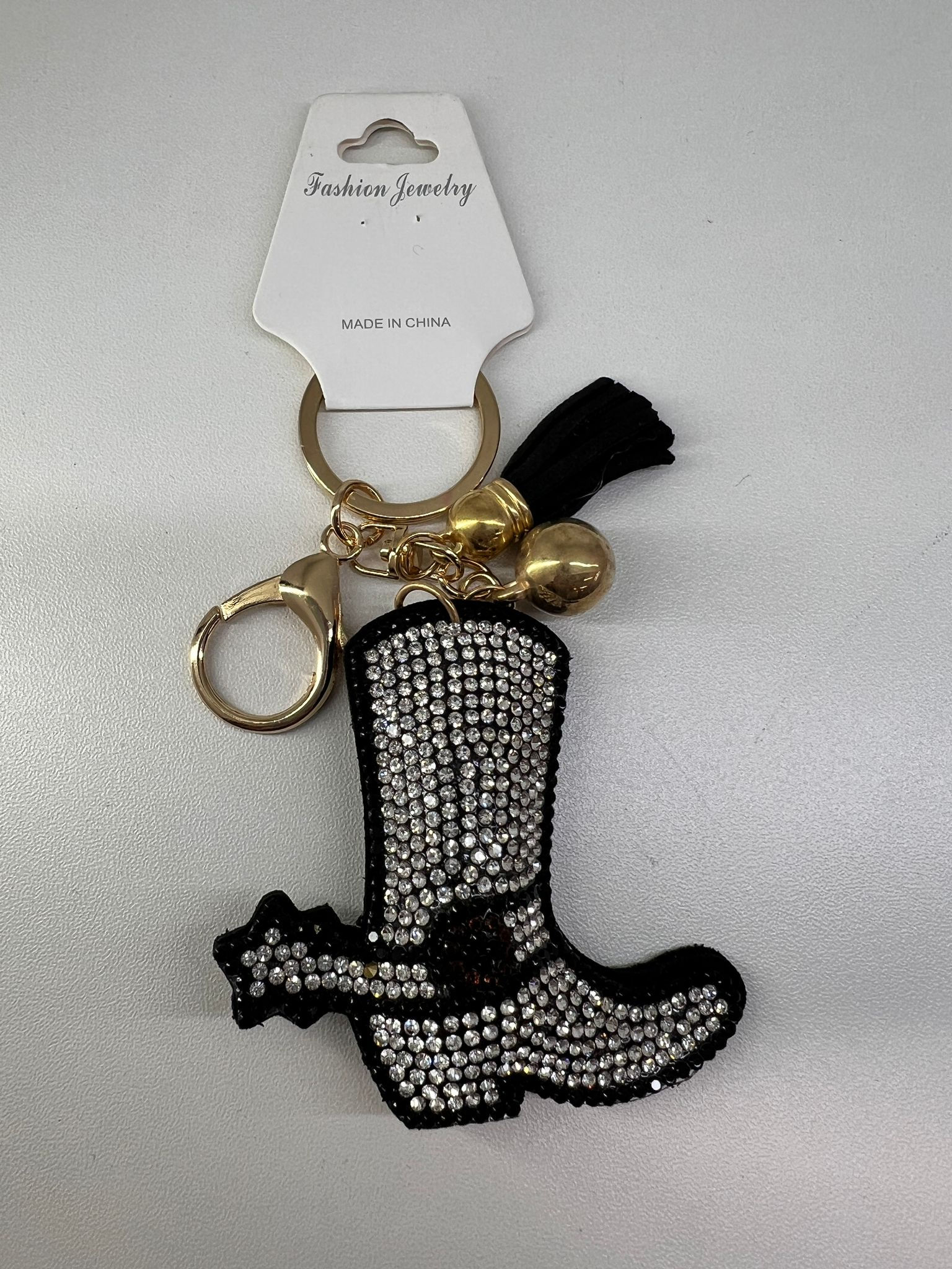 Rhinestone Cowboy Boot Keychain