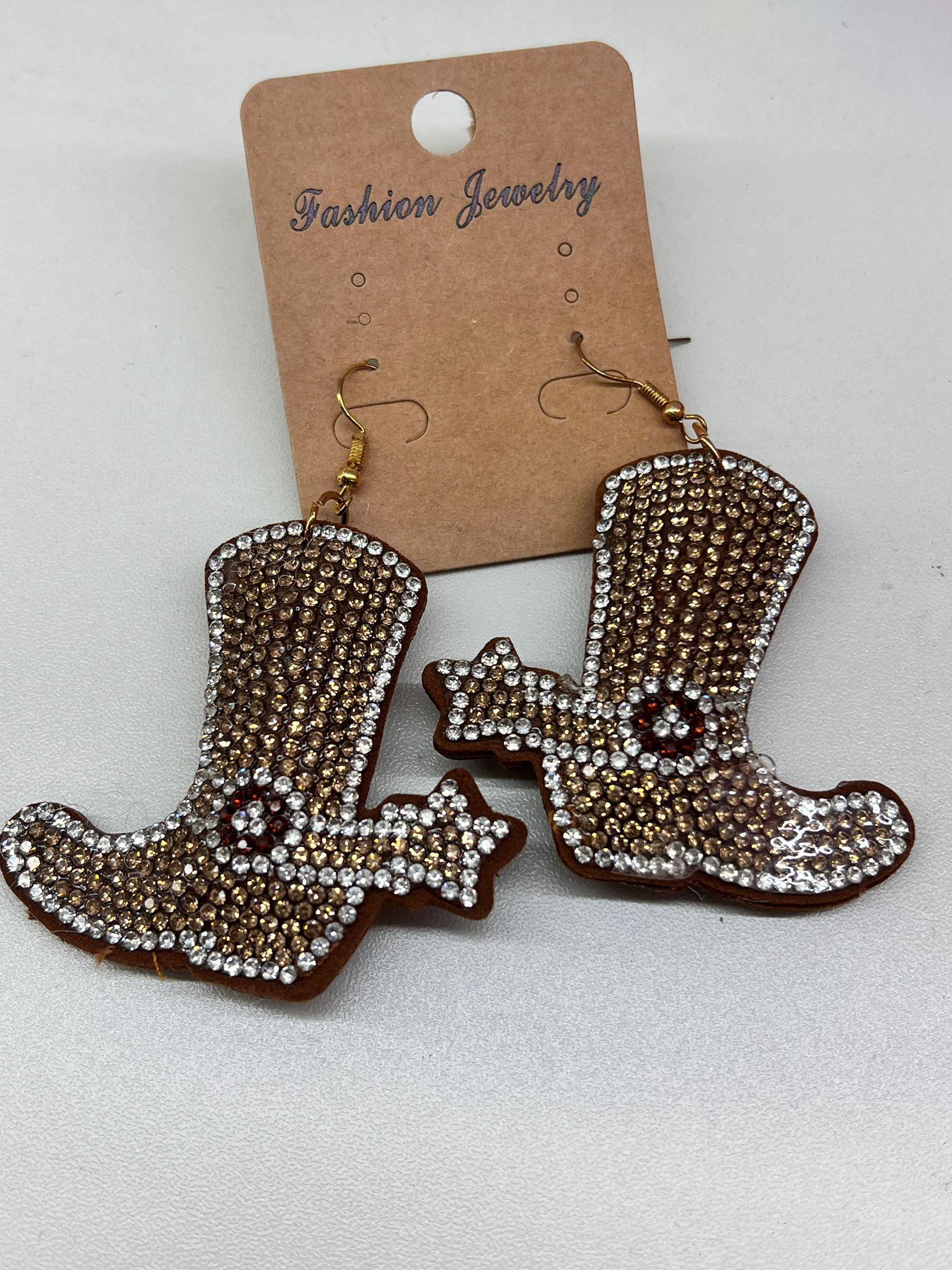 Rhinestone Cowboy Boot Earrings