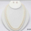 Thumbnail: Double Line Pearl Necklace + Earring Set