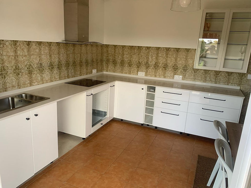 vista perspectiva bancada cozinha em quartz