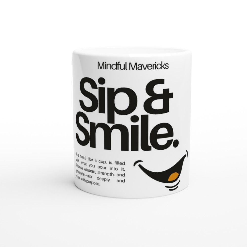 11oz Ceramic Mug with Colour Inside | Sip & Smile