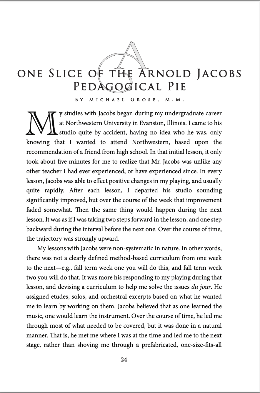 Thumbnail: Arnold Jacobs: His Artistic and Pedagogical Legacies in the 21st Century