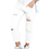 Thumbnail: Plus Size Solid Color Drawstring High Waist Pencil Pants Ripped Skinny Leggings