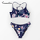 Thumbnail: SEASELFIE Sexy Cutout Low-waist Bikini Sets Swimwear Women Swimsuits Bathing 