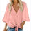 Thumbnail: Plus Size Womens T-Shirt Deep V-Neck Ruffle Sleeve Tunic Loose Shirts Top 