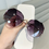 Thumbnail: 2022 Fashion Tea Gradient Sunglasses Women Ocean Water Cut Trimmed 