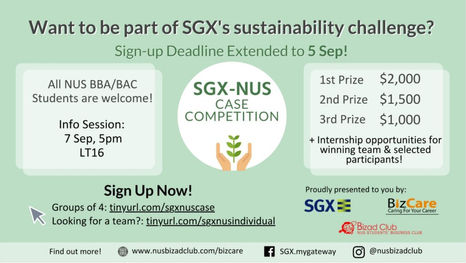 SGX-NUS Case Competition: Extension of Deadline