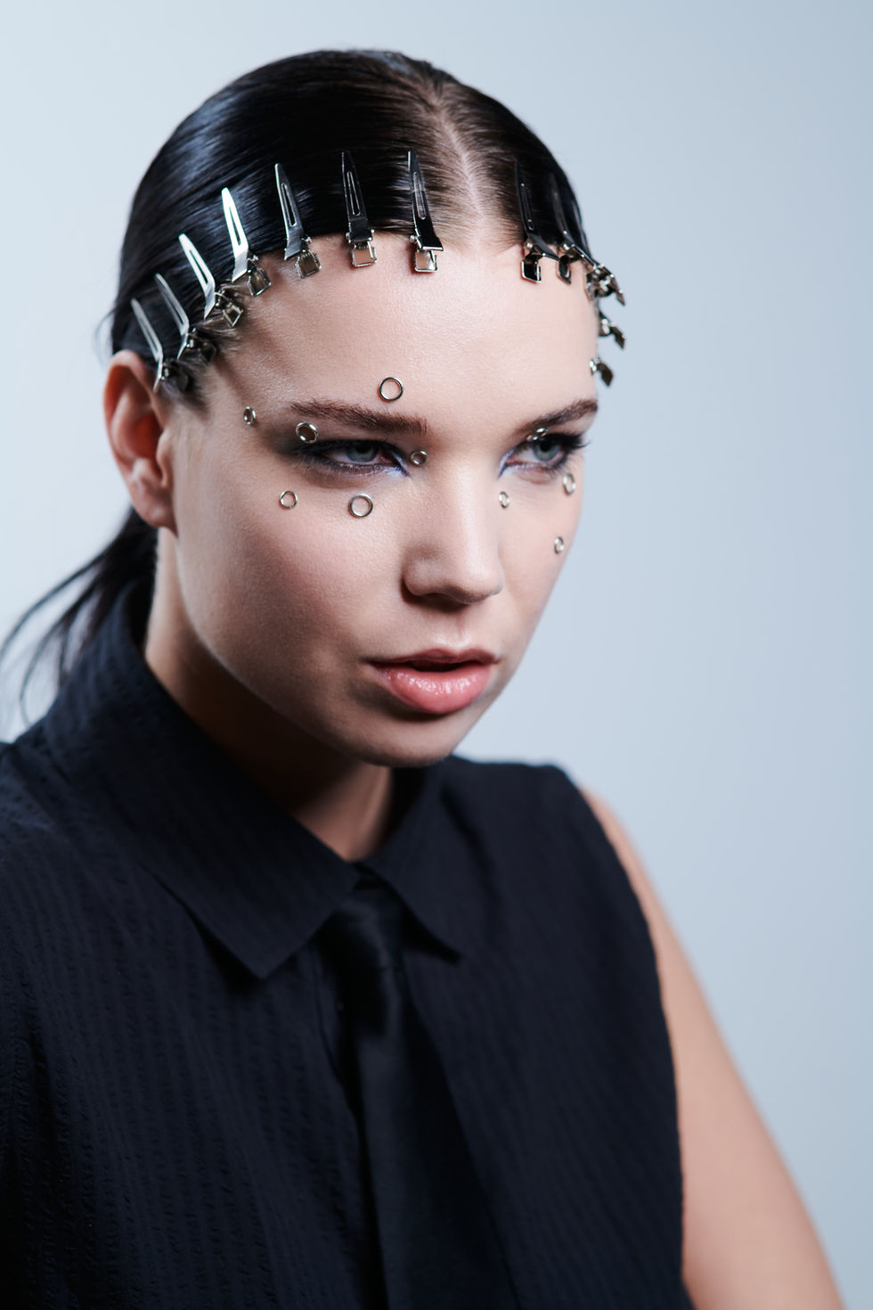 Silber Make-up & Hair Look