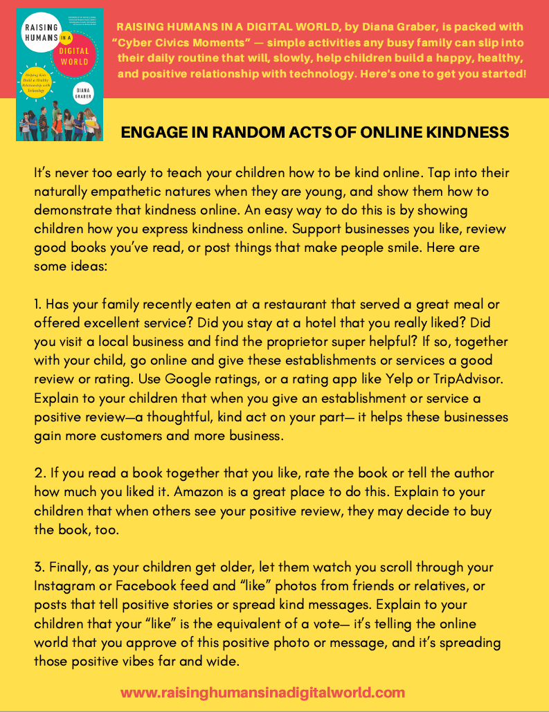 Random Acts of Online Kindness Activity
