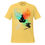 Thumbnail: Yellow t-shirt with four elements and a meditating figure, Unisex avatar state t-shirt.