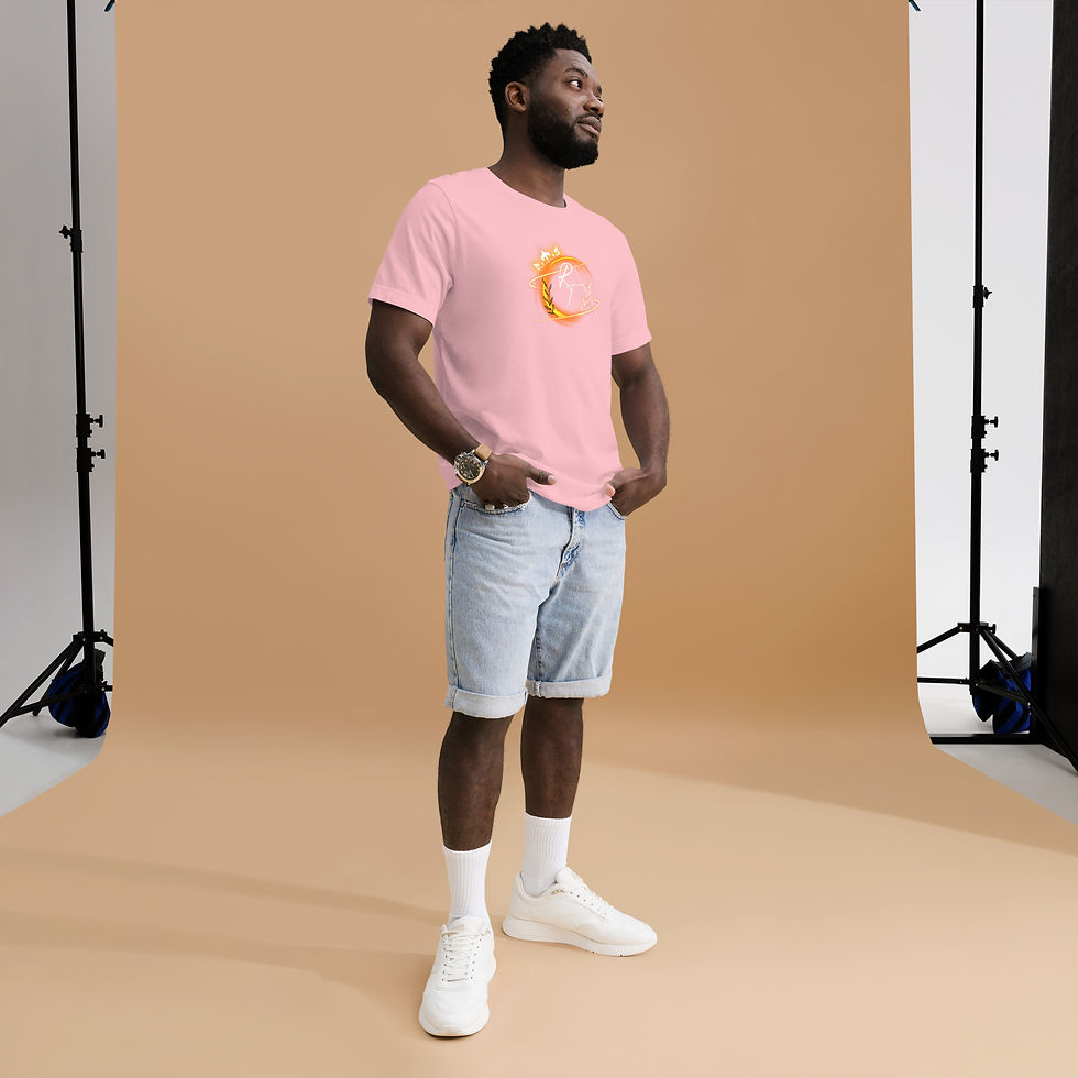 Thumbnail: man wearing pink t-shirt with logo, Rift Terra Tee
