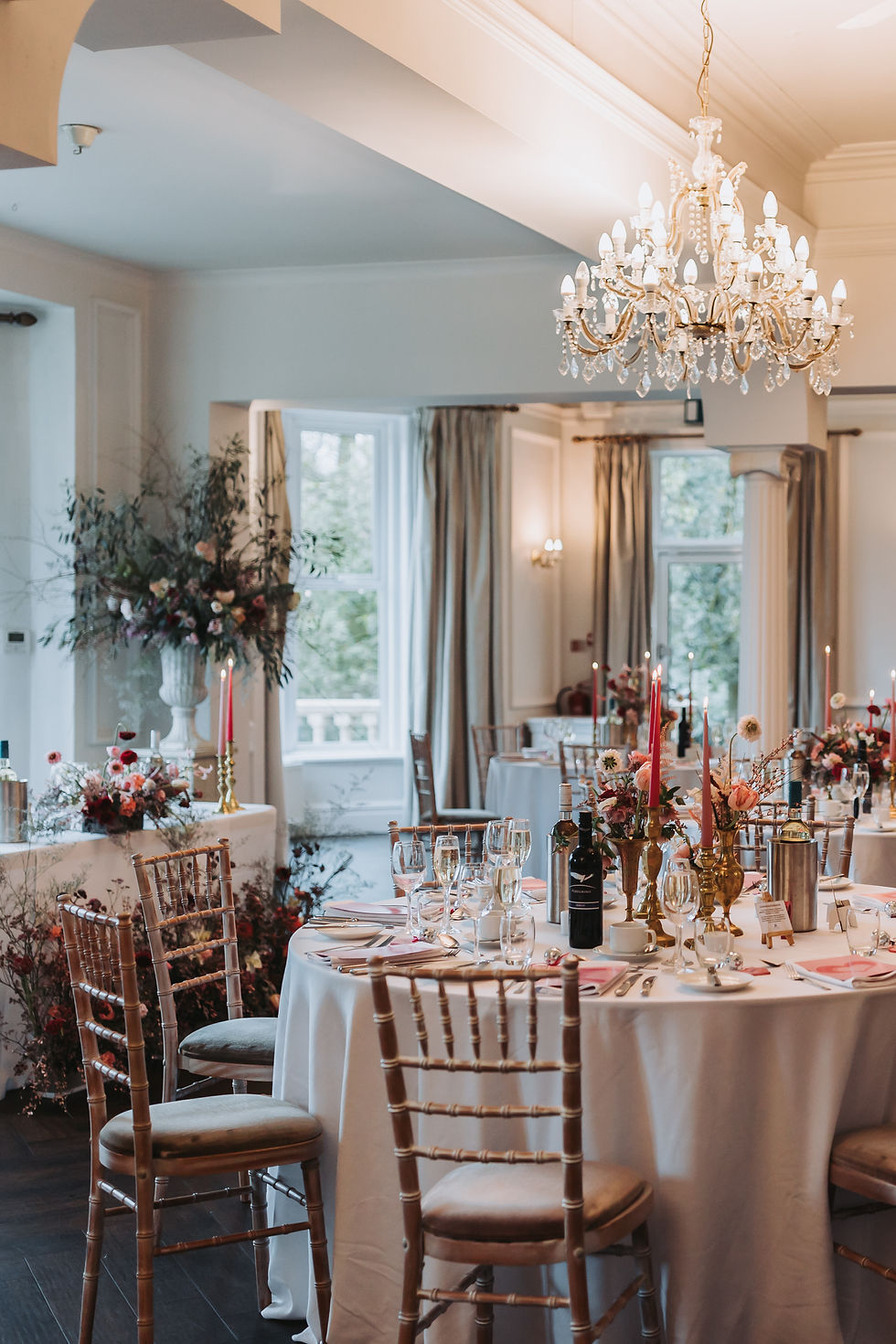 The Reception Room beautifully dressed for a wedding breakfast