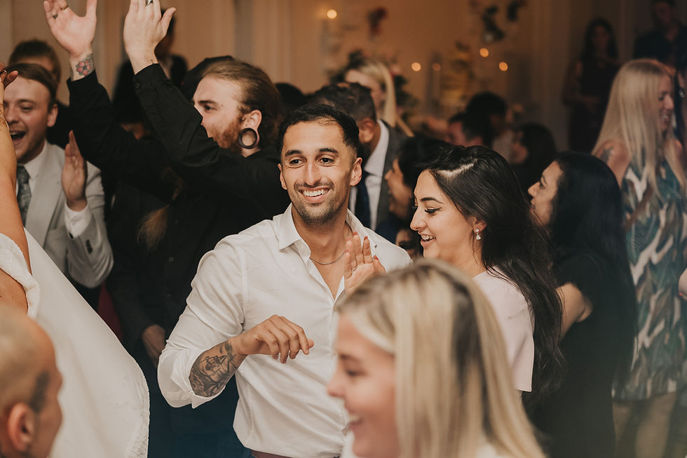 Guests at a wedding reception