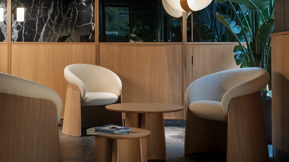 breakout space wood furniture wooden furniture hotel lobby office waiting area
