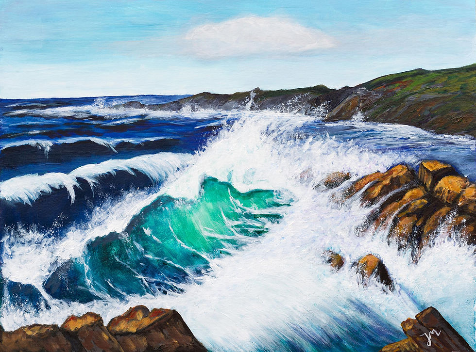 "Crashing Waves". Acrylic.