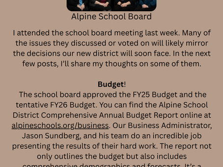 Alpine School Board Budget