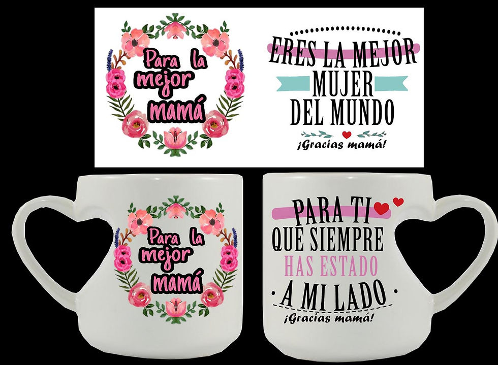 Miniatura: Tazas dia de la madre (aza de corazon)