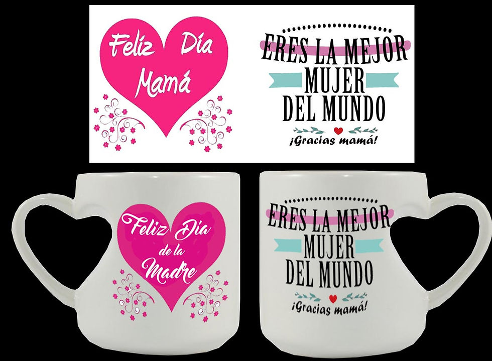 Miniatura: Tazas dia de la madre (aza de corazon)
