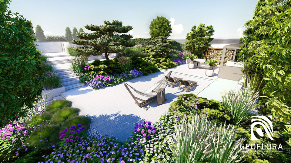 Ogród-nowoczesny-z-bambusami.