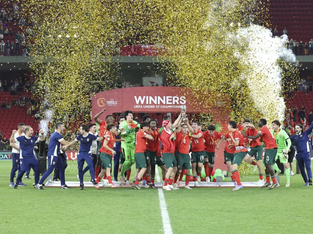 Portugueses festejam a conquista do título europeu de Sub-17 no relvado