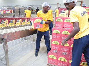 Trabalhadores da fábrica de óleos alimentares