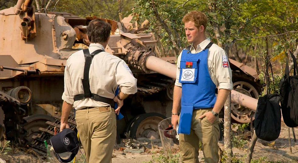 Príncipe britânico Harry caminhou num campo de minas terrestres em Angola