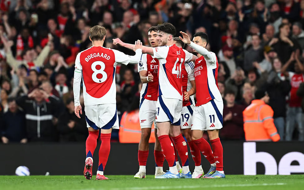 Jogadores do Arsenal em campo