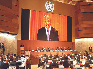 Presidente da União Africana, João Lourenço, discursa na 78.ª Assembleia da Organização Mundial da Saúde