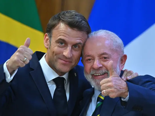 Luiz Inácio Lula da Silva com Emmanuel Macron