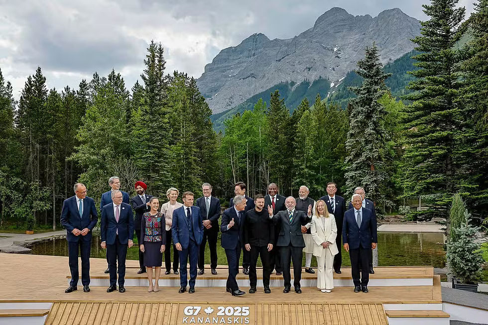 Na foto oficial do G7, Lula ficou entre o presidente da Ucrânia, Volodymyr Zelensky, e a primeira-ministra da Itália, Giorgia Meloni