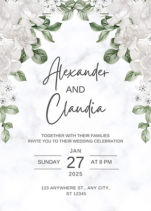 Custom Wedding Invitation 3 5x7 Flat