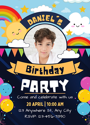 Boy Birthday Party Invite Custom 5x7 Flat