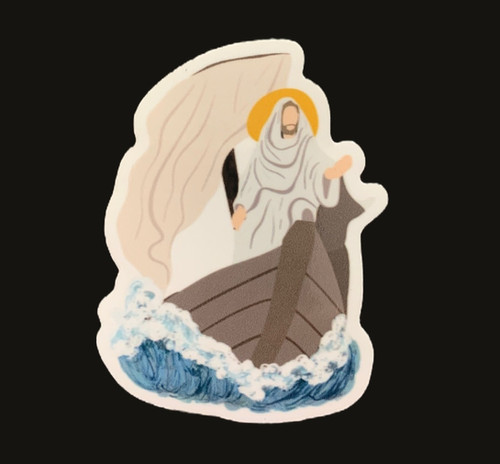 Jesus Calms the Waters Sticker: Powerful Reminder of His Love