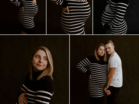 Casual Studio Maternity Pictures | Wisconsin Newborn & Family Photographer