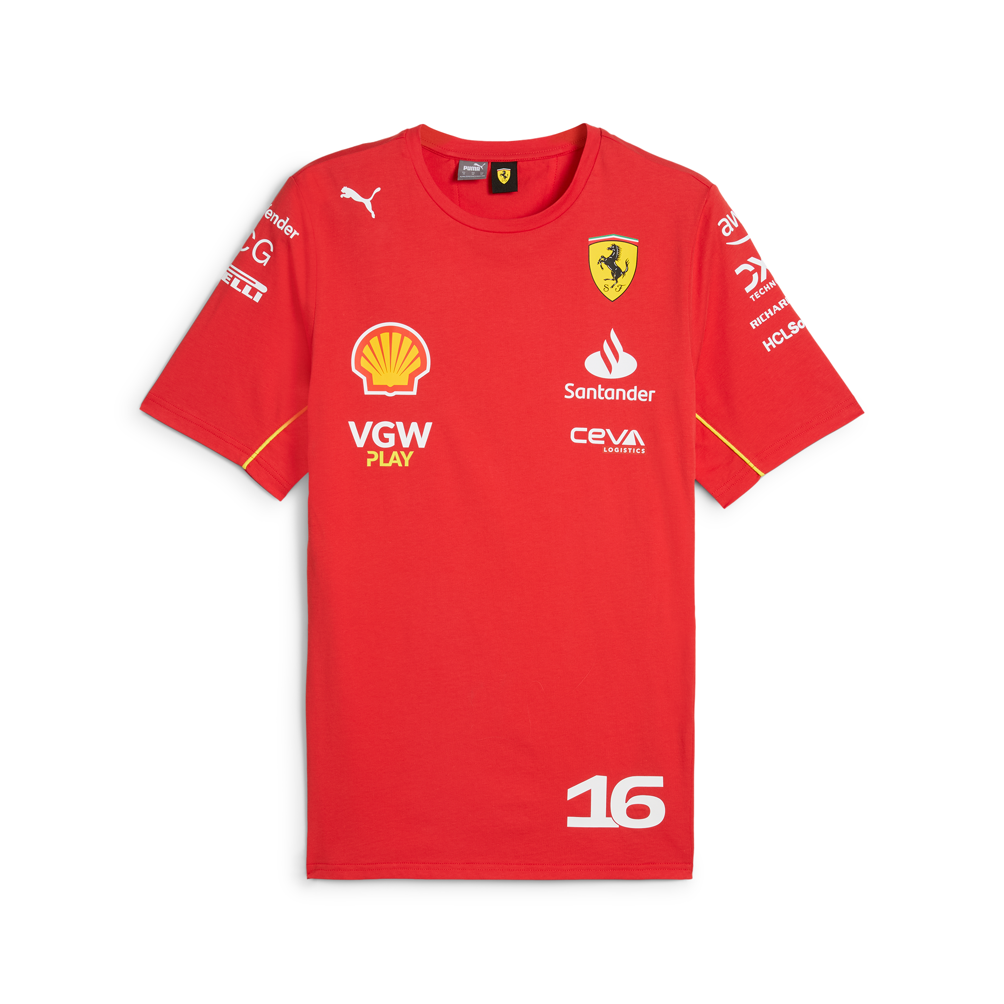 Camiseta Oficial Charles Leclerc 2024 da Scuderia Ferrari – Edição Exclusiva